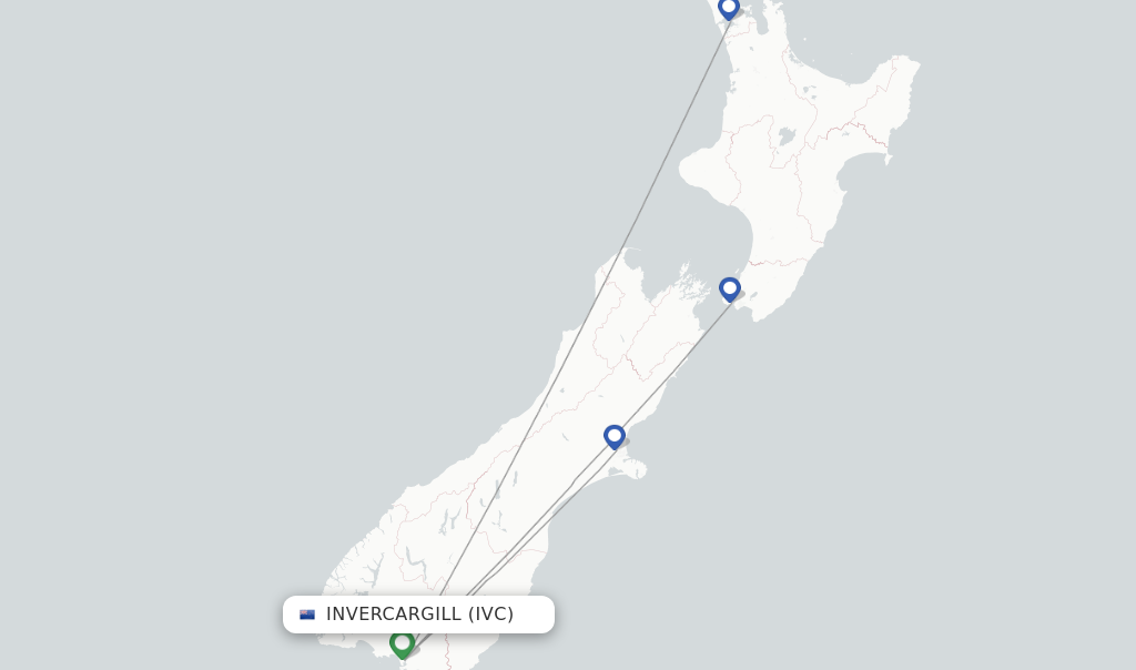 Invercargill flight map