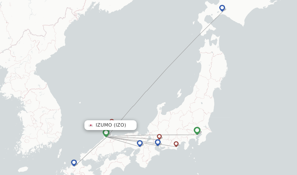 Izumo flight map