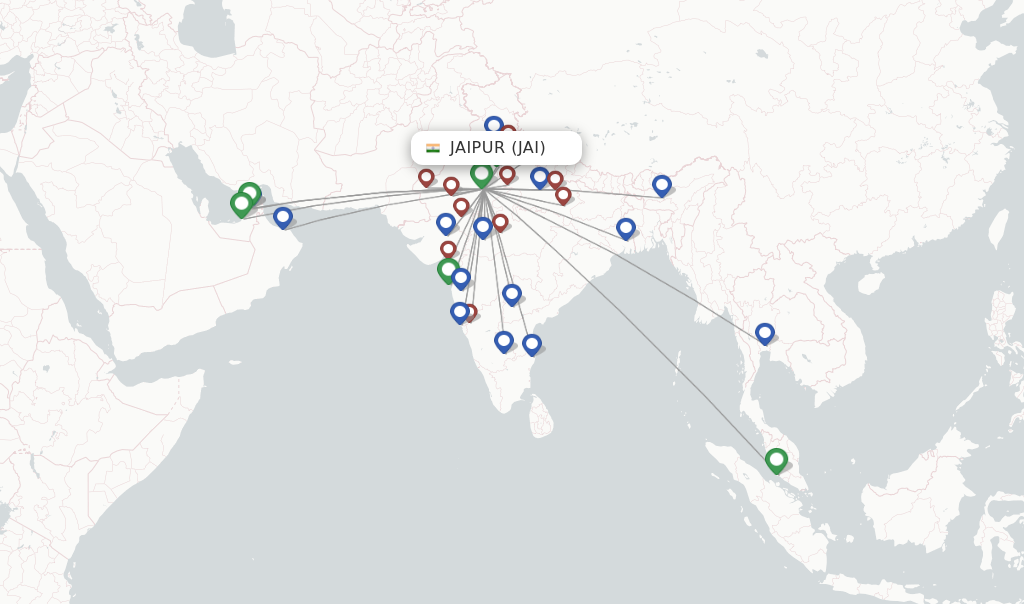 Jaipur flight map