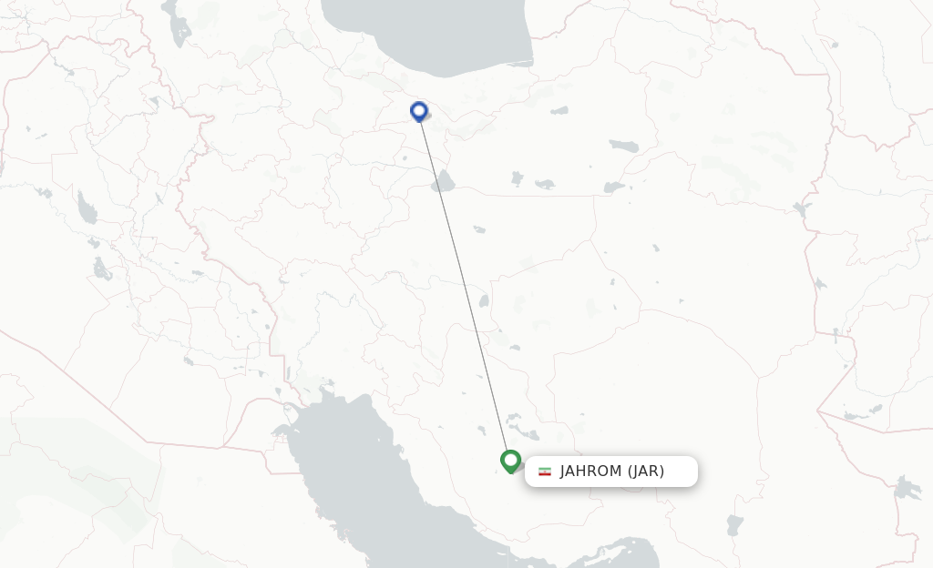 Jahrom flight map