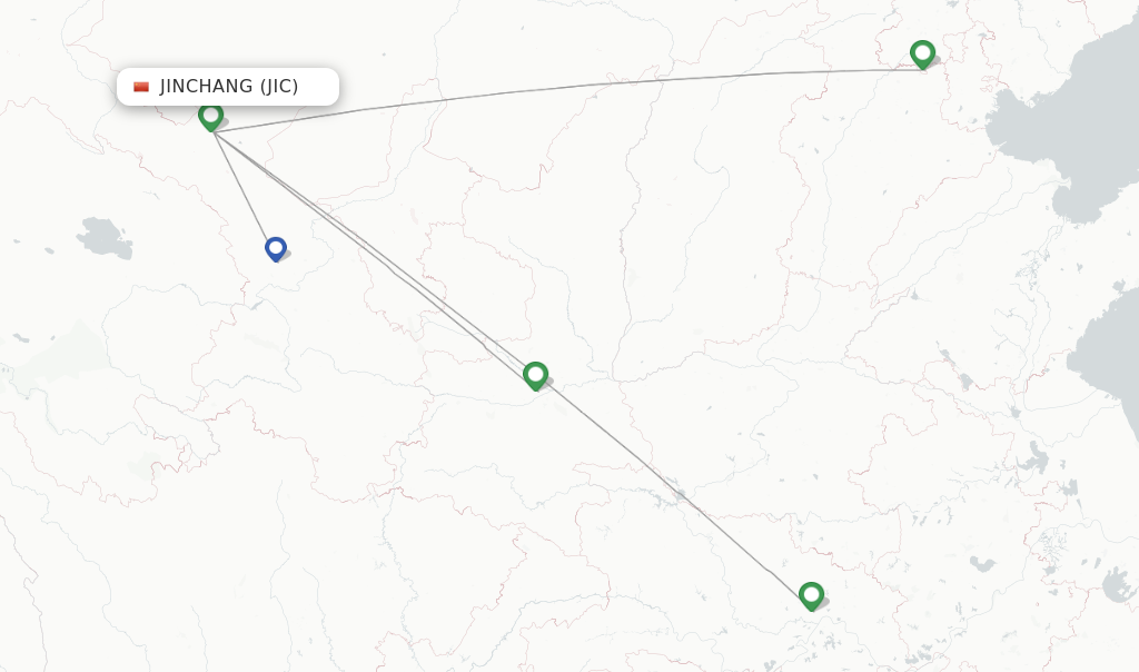 Jinchang flight map