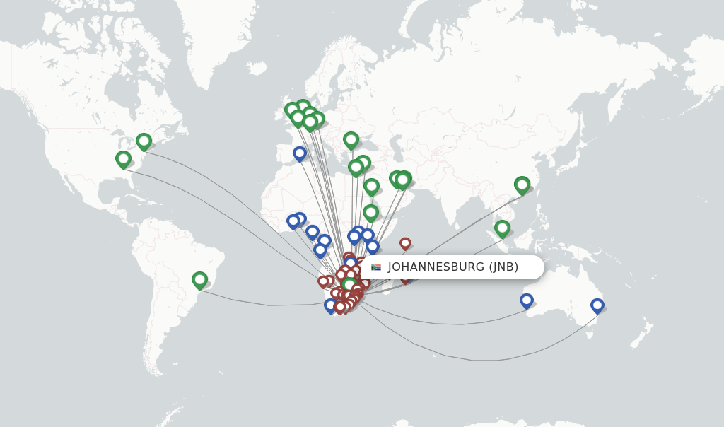 Johannesburg flight map