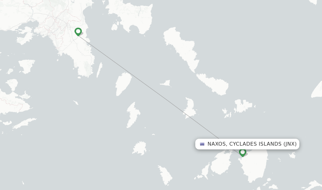 Naxos, Cyclades Islands flight map