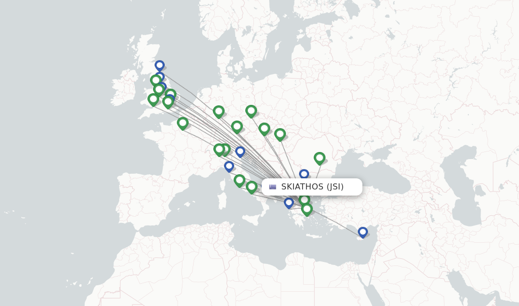 Skiathos flight map