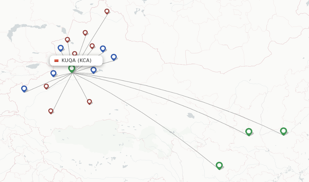 Flights from Kuqa to Karamay route map