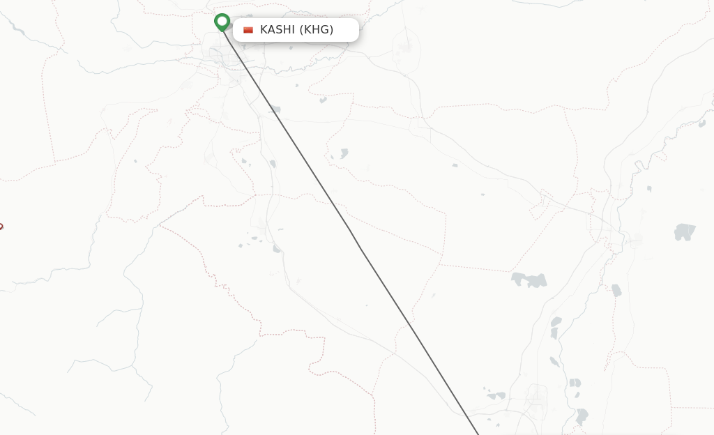 Flights from Kashi to Shache route map