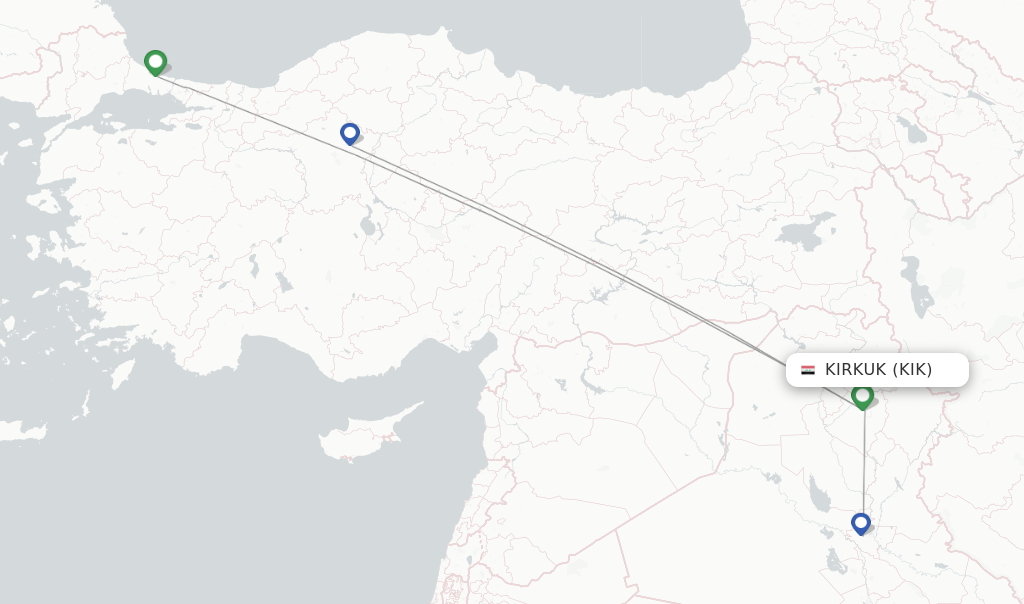 Kirkuk flight map