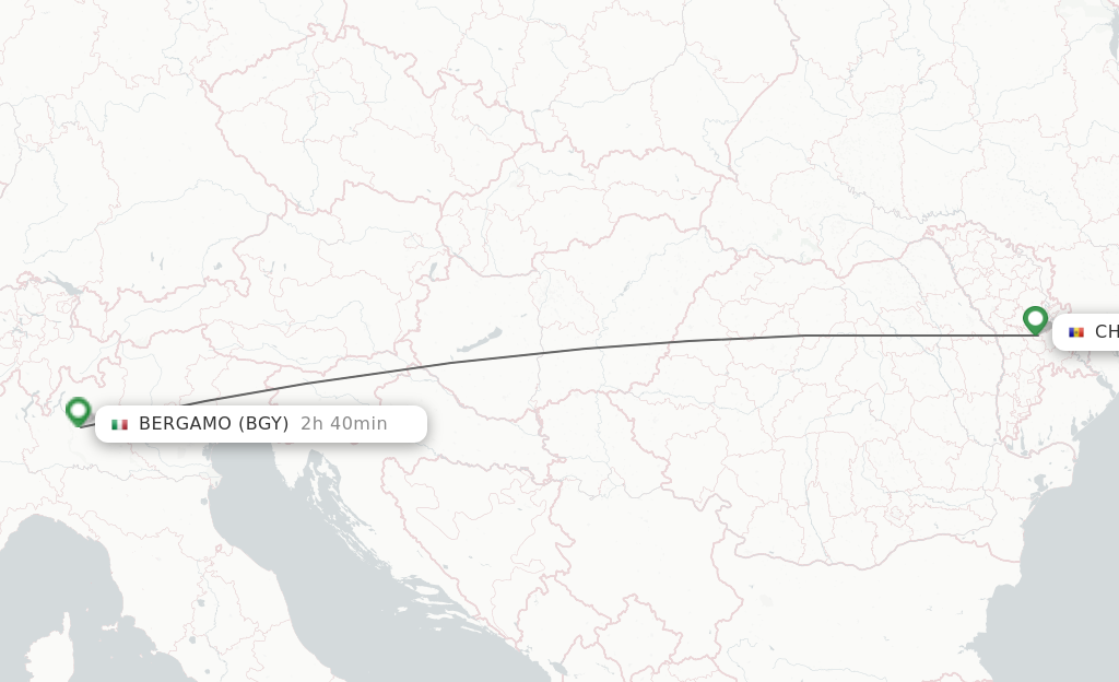 Flights from Chisinau to Milan route map