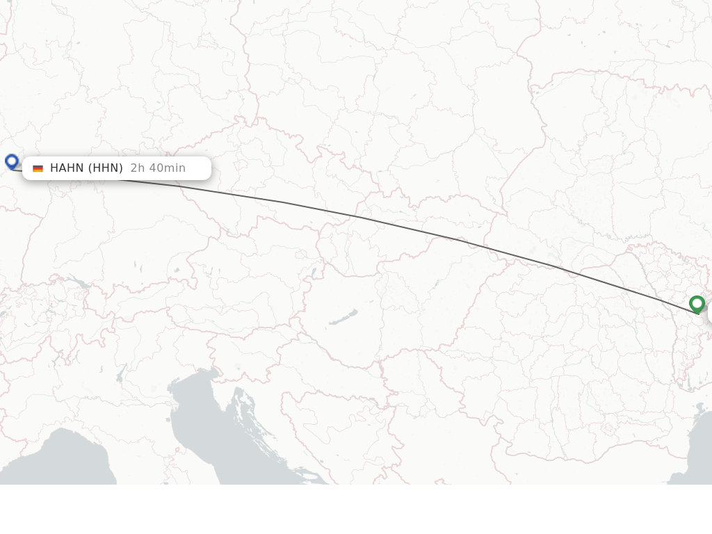 Flights from Chisinau to Hahn route map