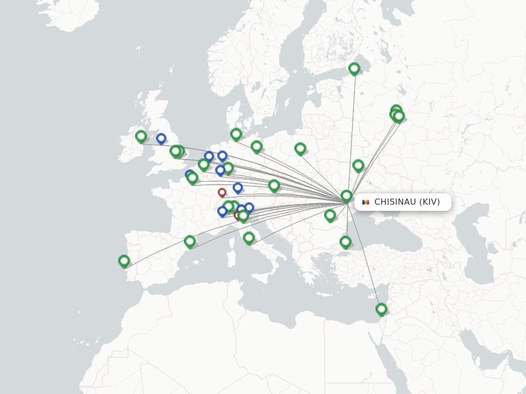 Chisinau flight map