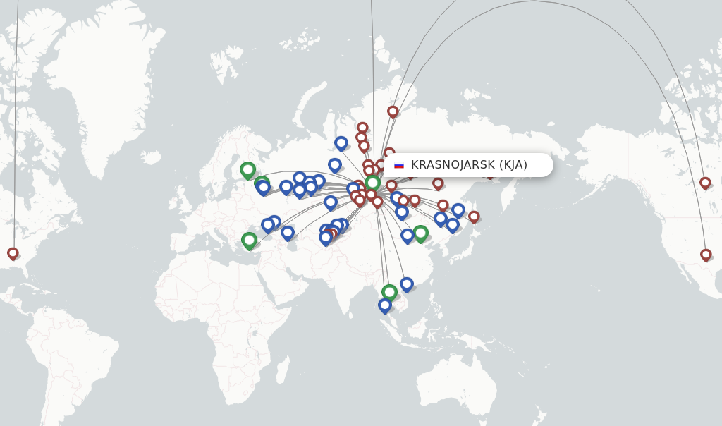 Krasnojarsk flight map
