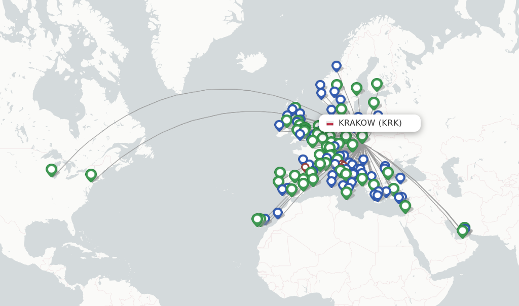 Flights from Krakow to Verona route map