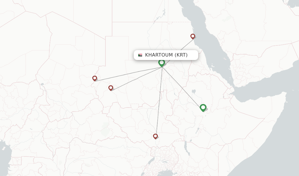 Khartoum flight map