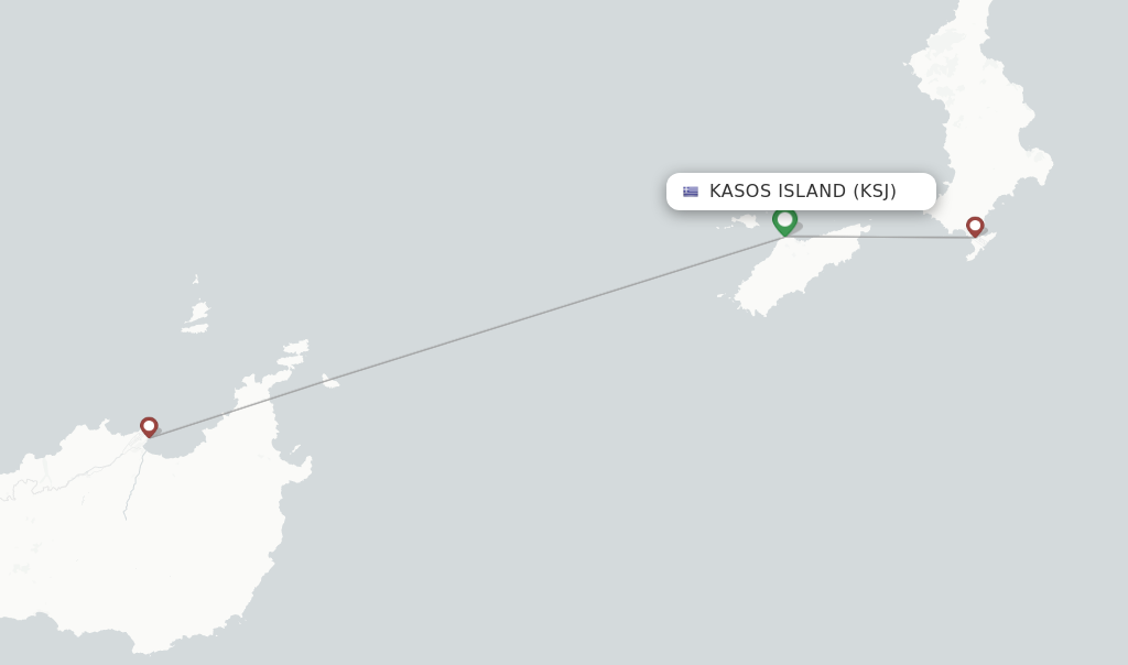 Kasos Island flight map