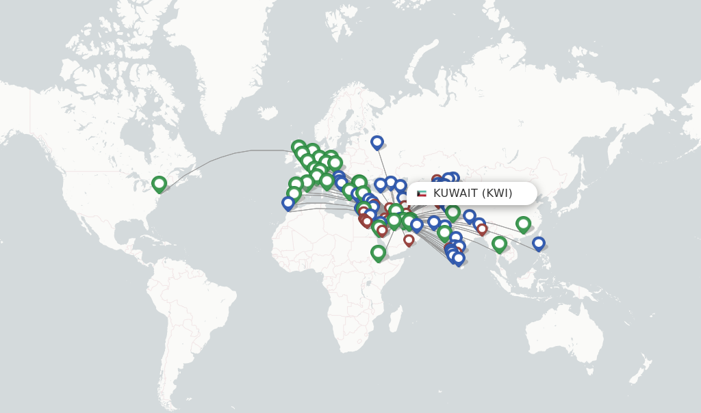 Kuwait flight map