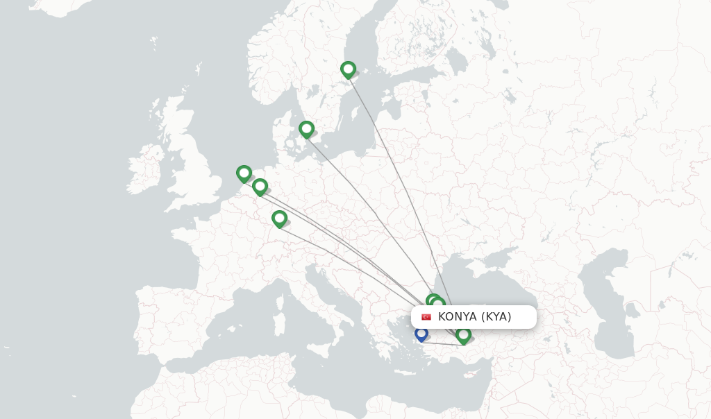 Konya flight map