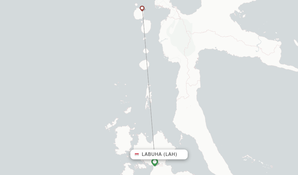 Labuha flight map