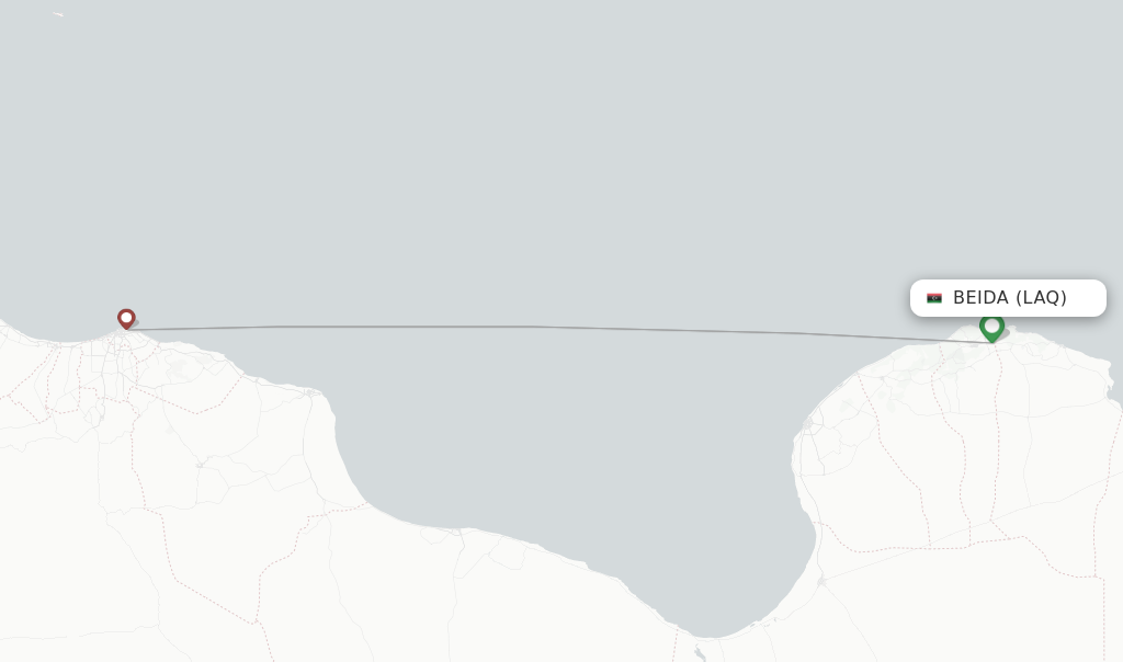 Beida flight map