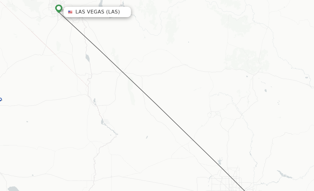 Flights from Las Vegas to Mesa route map