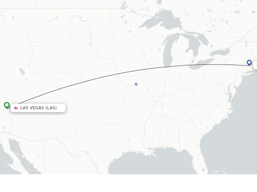 Flights from Las Vegas to Hartford route map