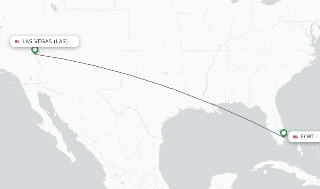 Flights from Las Vegas to Fort Lauderdale route map