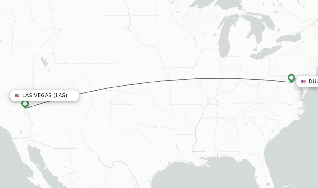 Flights from Las Vegas to Washington route map