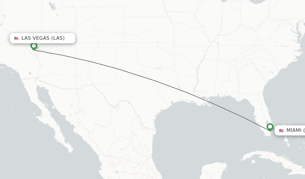 Flights from Las Vegas to Miami route map