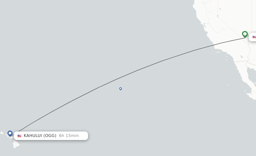 Flights from Las Vegas to Kahului route map