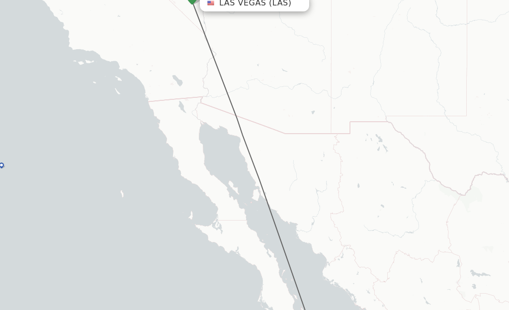 Flights from Las Vegas to San Jose Cabo route map