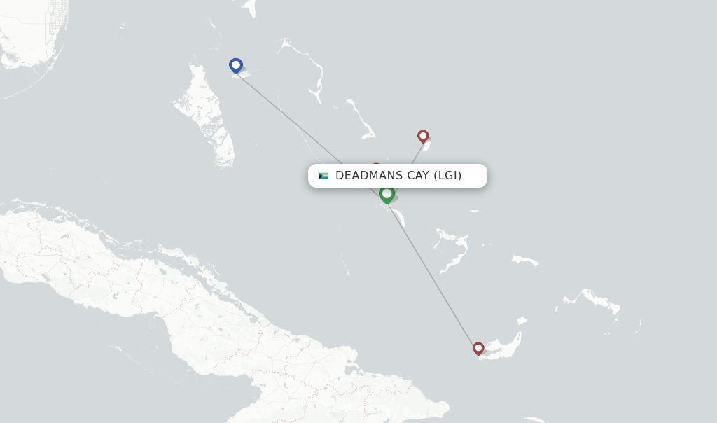 Deadmans Cay flight map