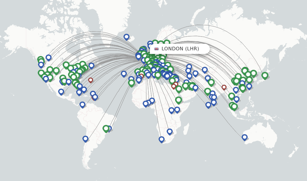 London flight map