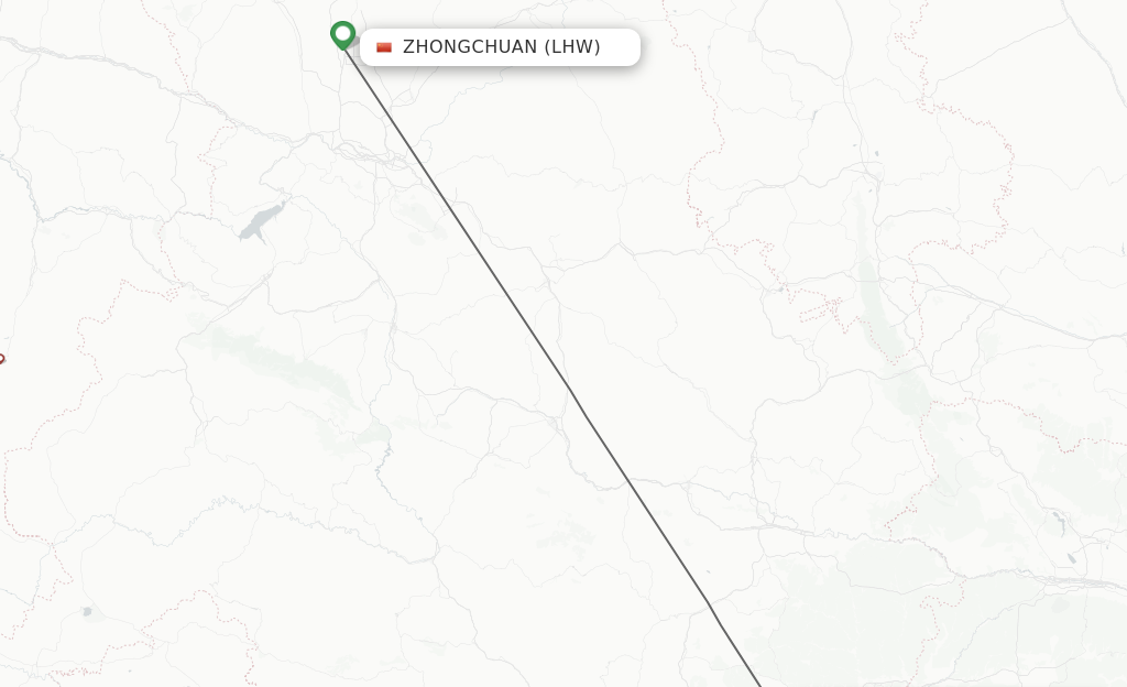 Flights from Lanzhou to Longan route map