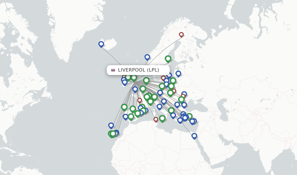 Liverpool flight map