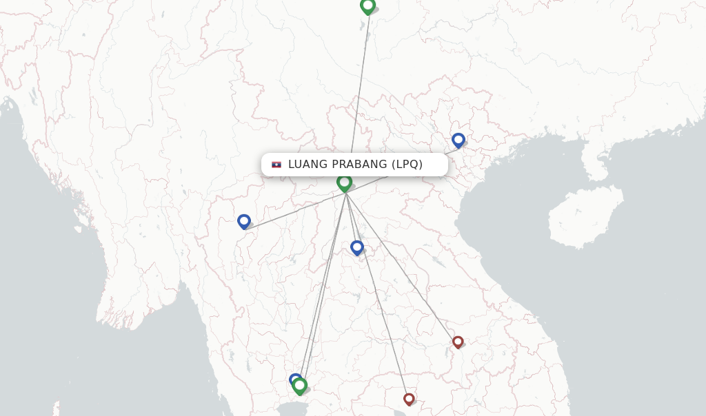 Luang Prabang flight map