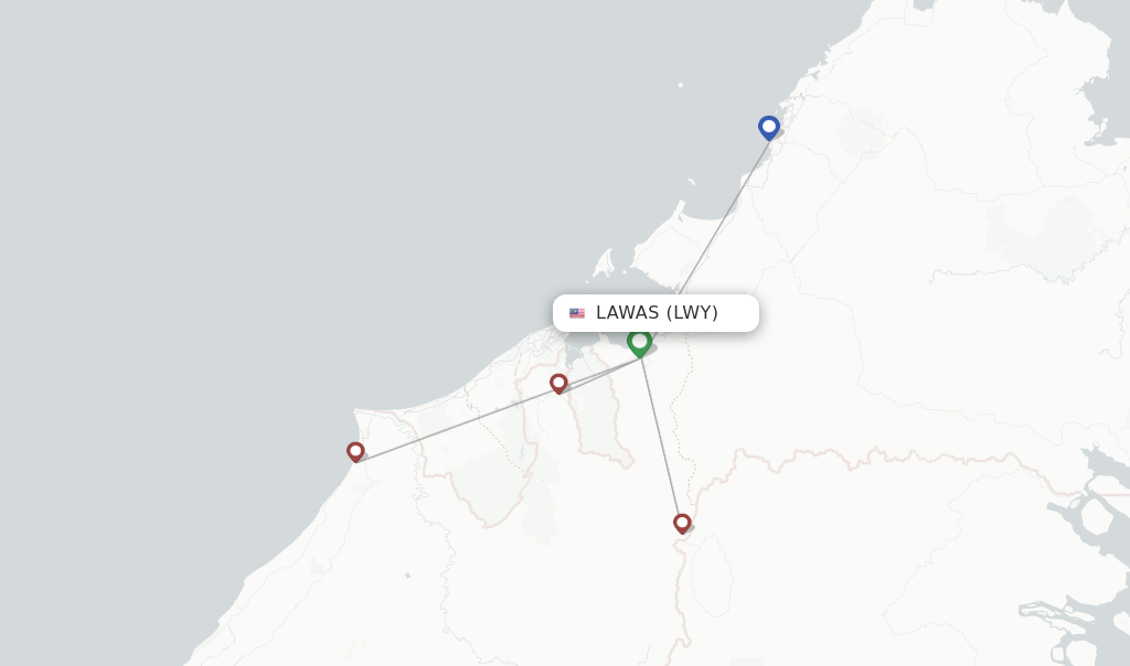 Lawas flight map
