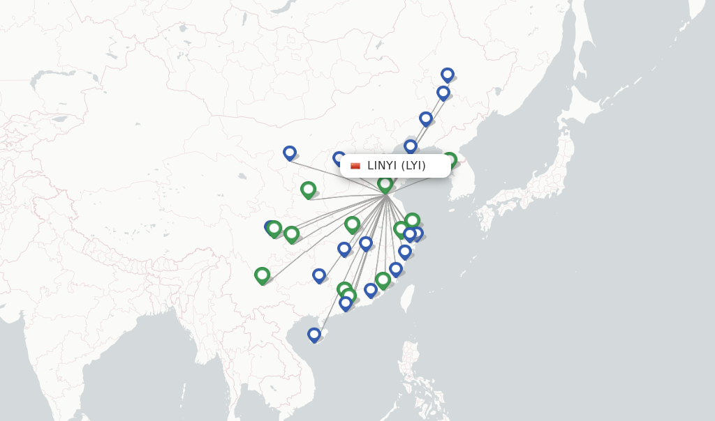 Linyi flight map