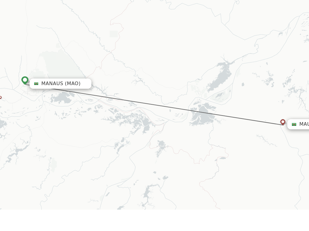 Flights from Manaus to Maues route map