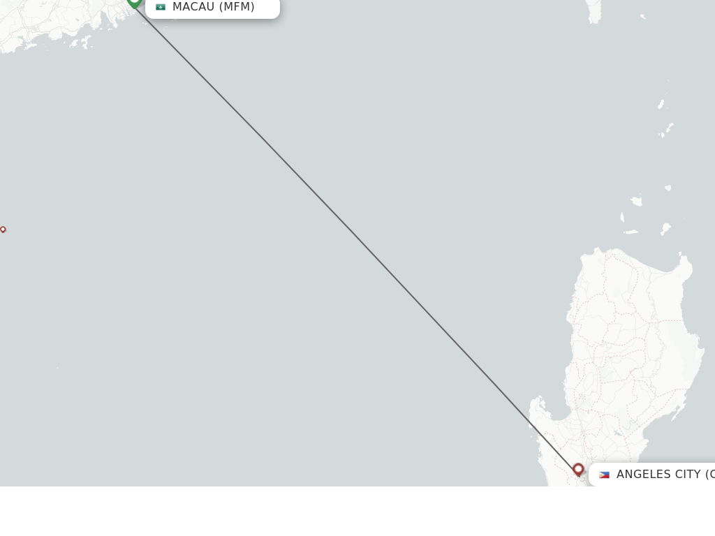 Flights from Macau to Angeles route map