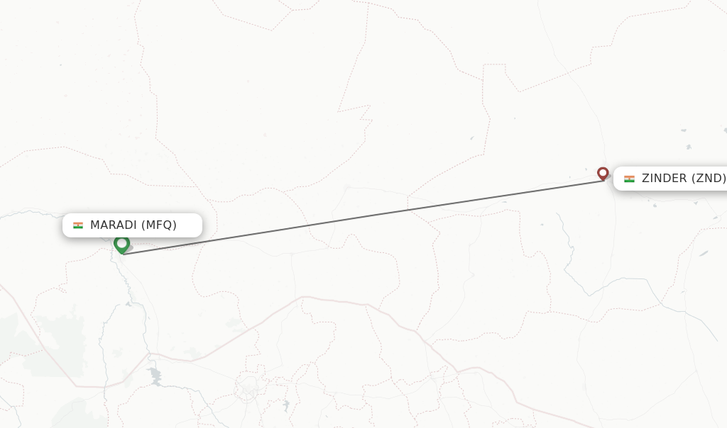 Flights from Maradi to Zinder route map