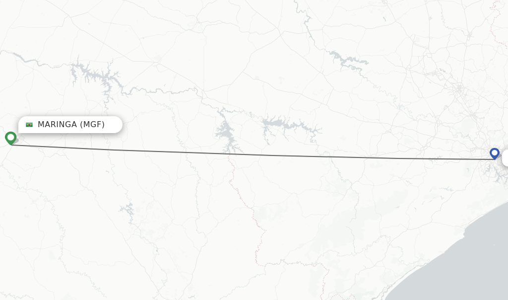 Flights from Maringa to Sao Paulo route map