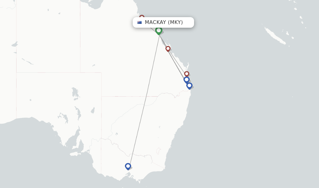 Mackay flight map