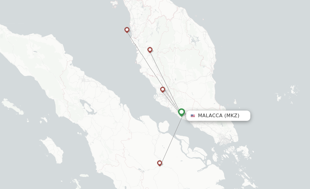 Malacca flight map