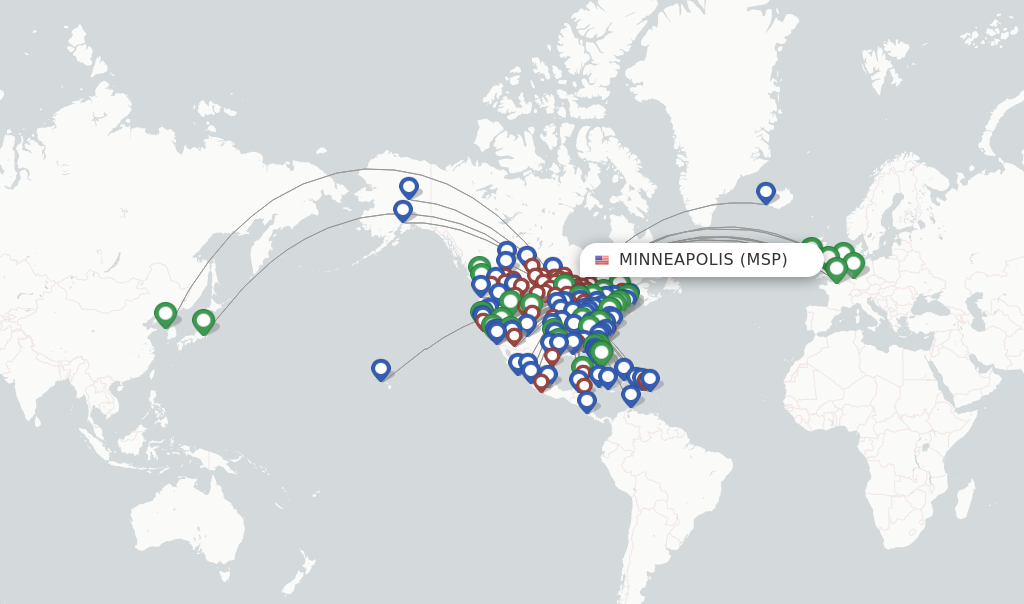 Minneapolis flight map