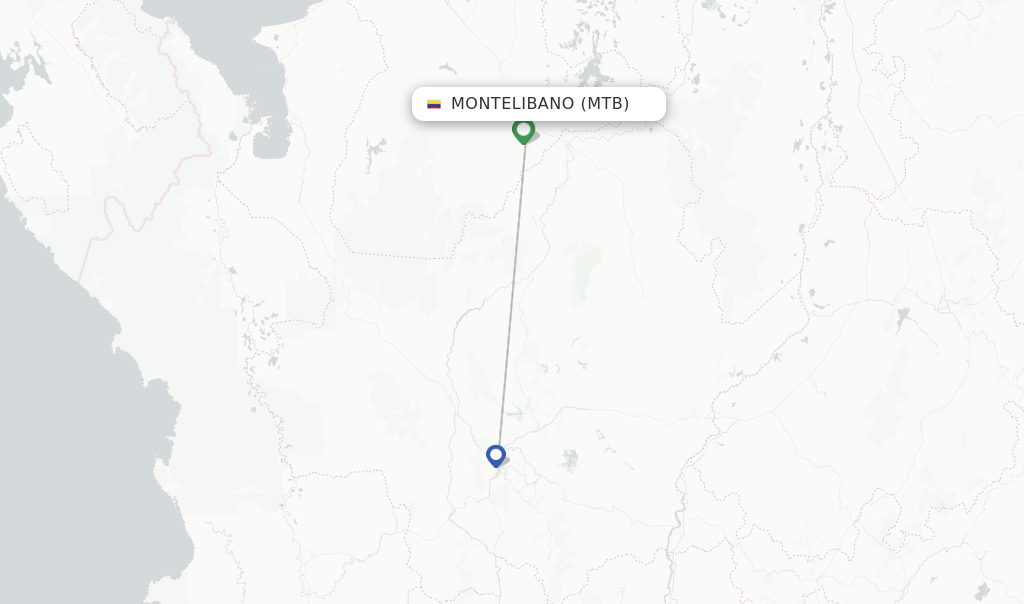 Montelibano flight map