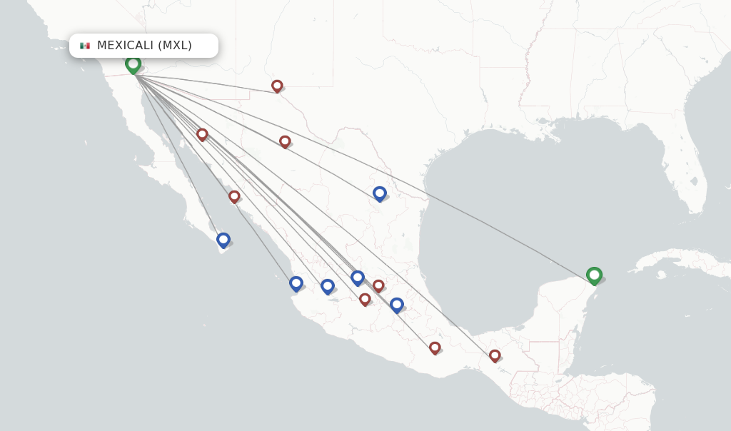 Mexicali flight map
