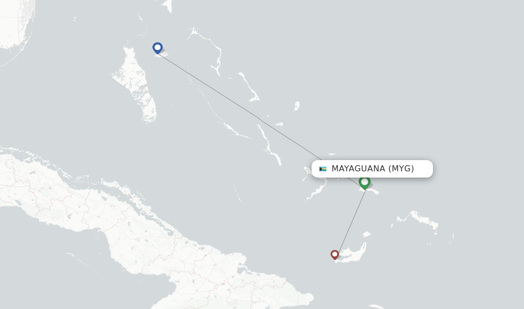 Mayaguana flight map