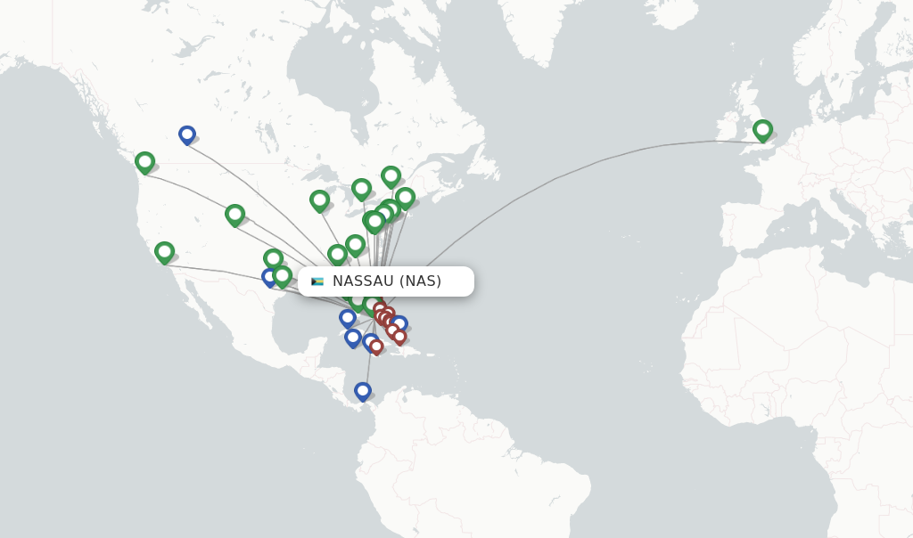 Nassau flight map