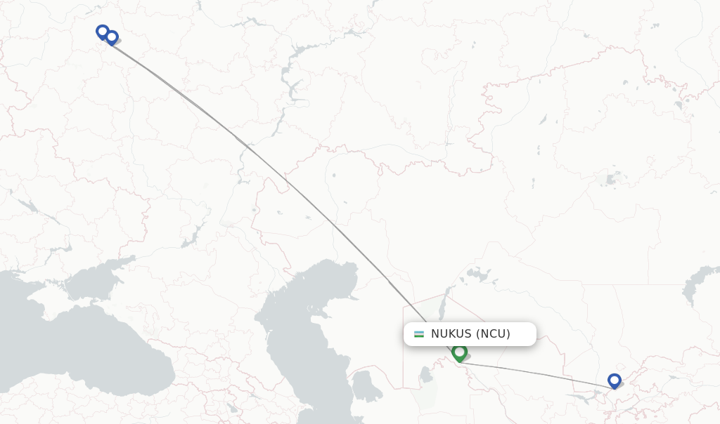 Nukus flight map
