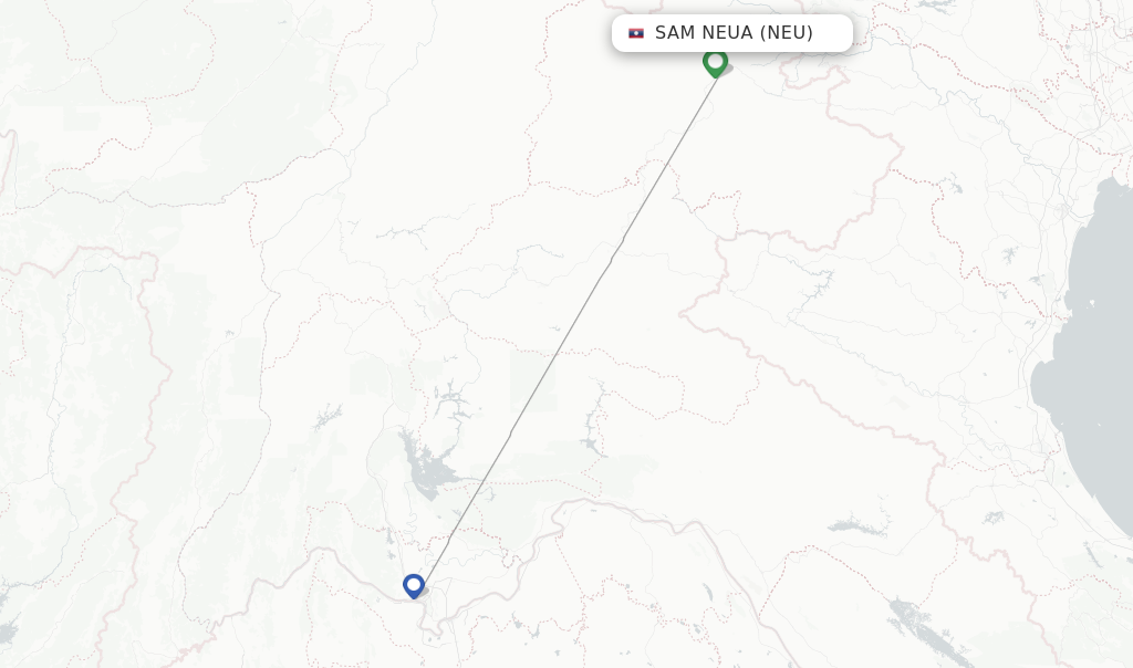Sam Neua flight map