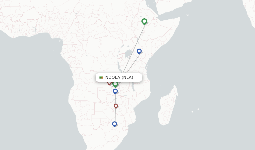 Ndola flight map